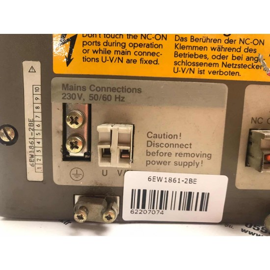 SIEMENS 6EW1861-2BE POWER SUPPLY