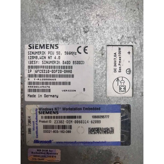 SIEMENS Sinumerik 6FC5210-0DF20-0AA0 PCU 50