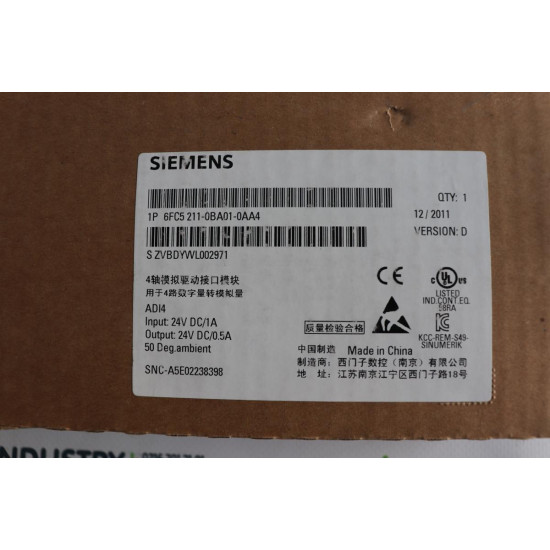 Siemens SINUMERIK I/O analog drive interface 6FC5211-0BA01-0AA4