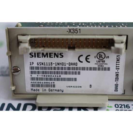 Siemens 6SN1118-1NH01-0AA0 SIMODRIVE 611 Kontrol Kartı İkinci El