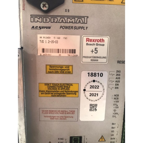 INDRAMAT TVD 1.2-15-03 AC Servo Sürücü Güç Kaynağı
