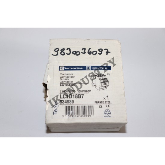 Telemecanique LC1D18B7 18A 3 Kutuplu Kontaktör