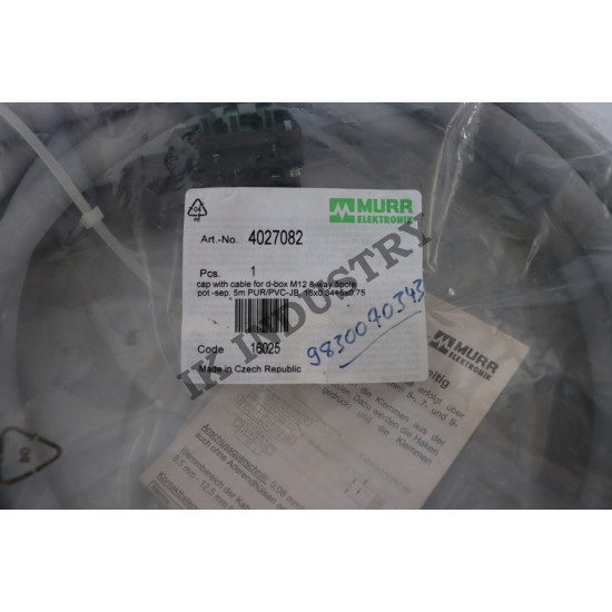 MURR CAP FOR D-BOX M12 8-WAY 5-POLE 15m PUR-JB