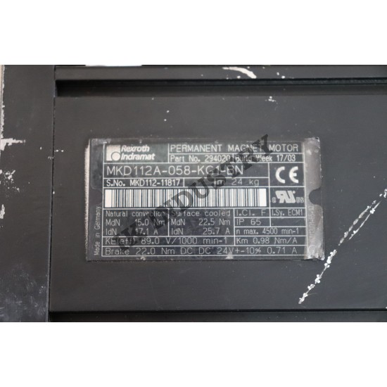 REXROTH INDRAMAT MKD112A-058-KG1-BN AC servo