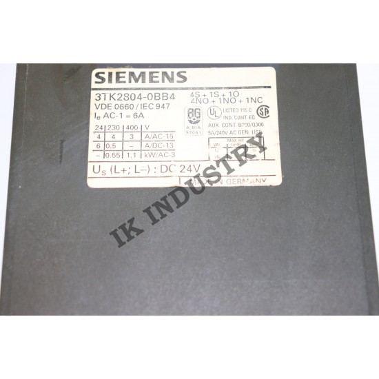 SIEMENS 3TK2804-0BB4 CONTACTOR COMBINATION