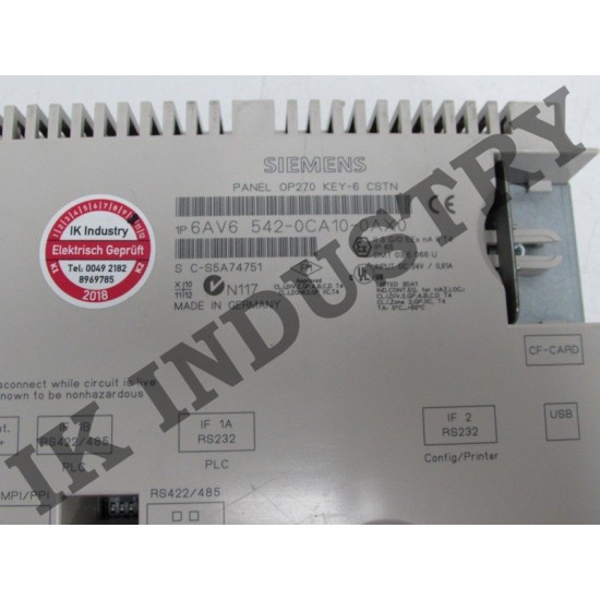 SIEMENS SIMATIC 6AV6542-0CA10-0AX0 OP270 6" STN 6AV6 542-0CA10-0AX0