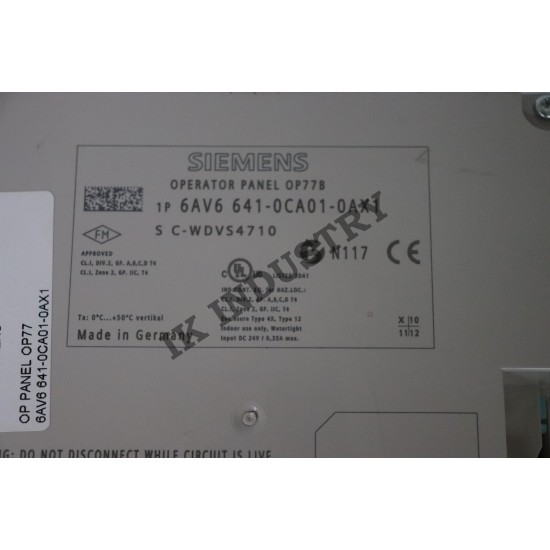 SIEMENS SIMATIC 6AV6641-0CA01-0AX1 OP77B (2C) 6AV6 641-0CA01-0AX1