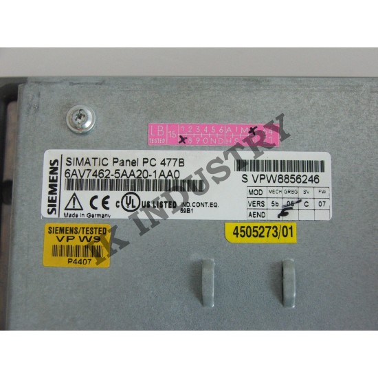SIEMENS SIMATIC 6AV7462-5AA20-1AA0 PC 477B 15" 6AV7 462-5AA20-1AA0