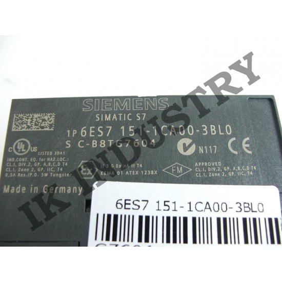 SIEMENS SIMATIC S7 6ES7151-1CA00-3BL0 ET200S Compact 6ES7 151-1CA00-3BL0