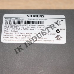 SIEMENS  6SE6440-2UD21-5AA1 MICROMASTER 440 without filter 380-480 V 3 AC +10/-10% 47-63 Hz 6SE6 440-2UD21-5AA1